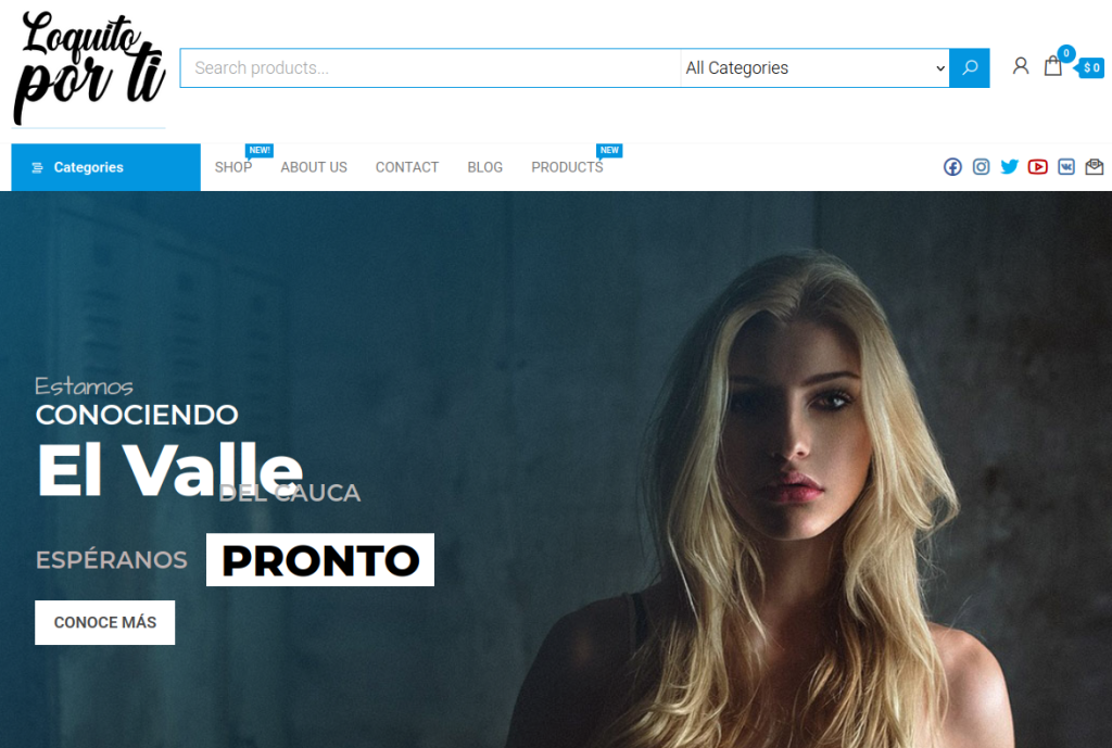 Captura de pantalla del Sitio WEB https://www.loquitoporti.com.co